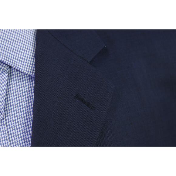 Hickey Freeman Solid Navy Blue 3-Btn Blazer Jacket 44R - Picture 5 of 8
